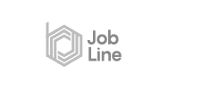 Gray hexagonal geometric logo next to the words Job Line on a light background.